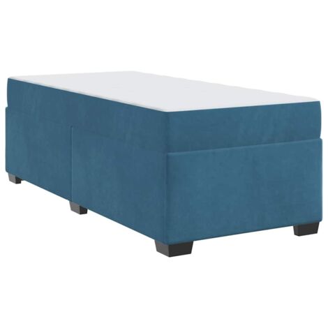 Estructura de cama con colchón Azul 80 x 200 cm Terciopelo vidaXL