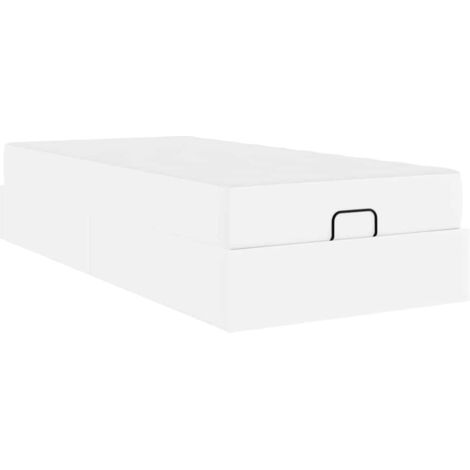 Estructura de cama con colchón Blanco puro 90 x 200 cm