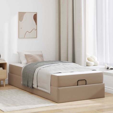 Estructura de cama con colchón Capuchino 90 x 190 cm