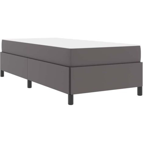 Estructura de cama con colchón Gris 90 x 190 cm Cuero sintético vidaXL