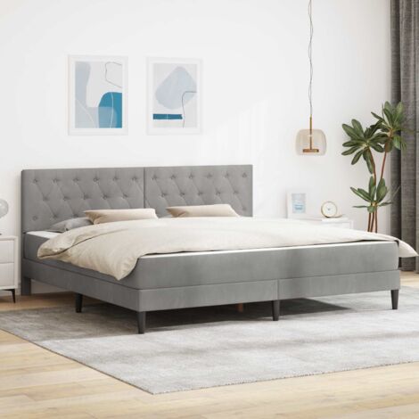 Estructura de cama con colchón Gris Claro 180 x 200 cm