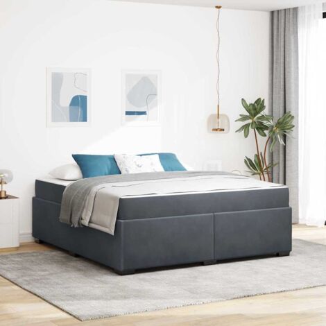 Estructura de cama con colchón Gris oscuro 180 x 200 cm