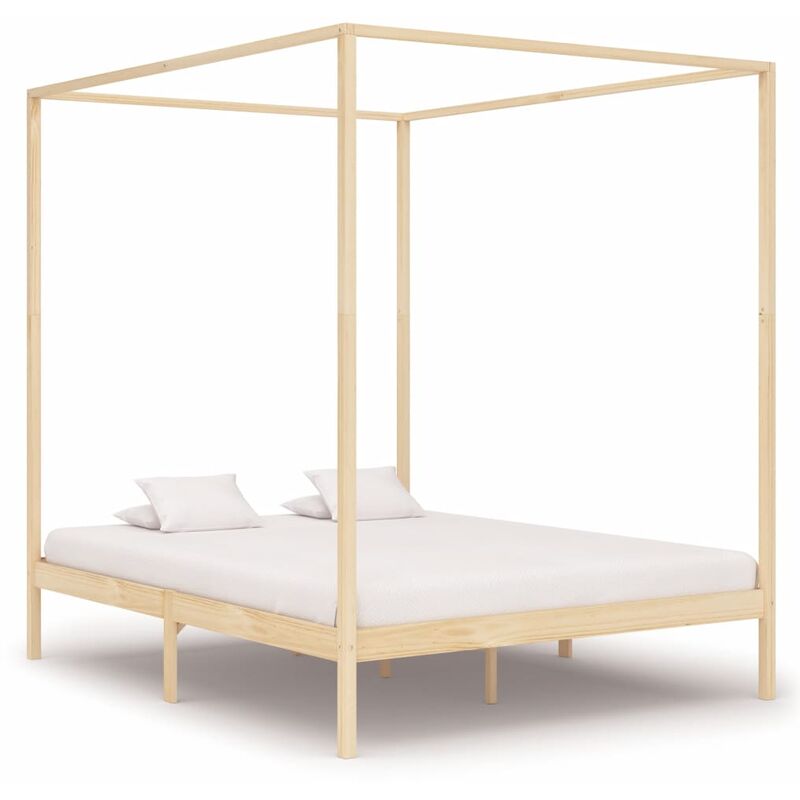 

Estructura de cama con dosel madera maciza de pino 180x200 cm