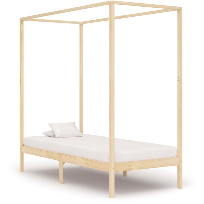 

Estructura de cama con dosel madera maciza pino 90x200 cm - Marrón
