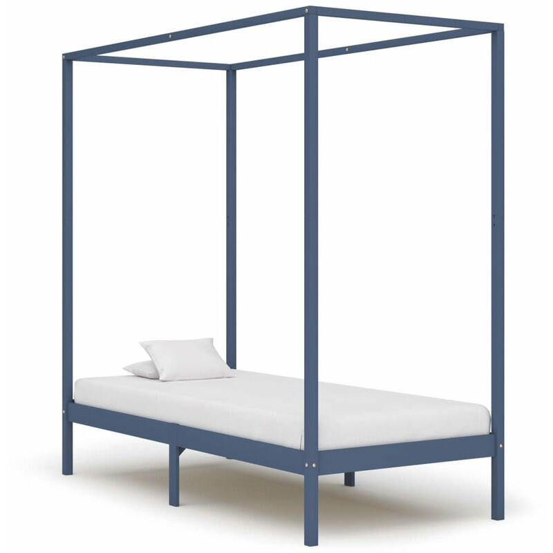 

Estructura de cama con dosel madera maciza pino gris 90x200 cm