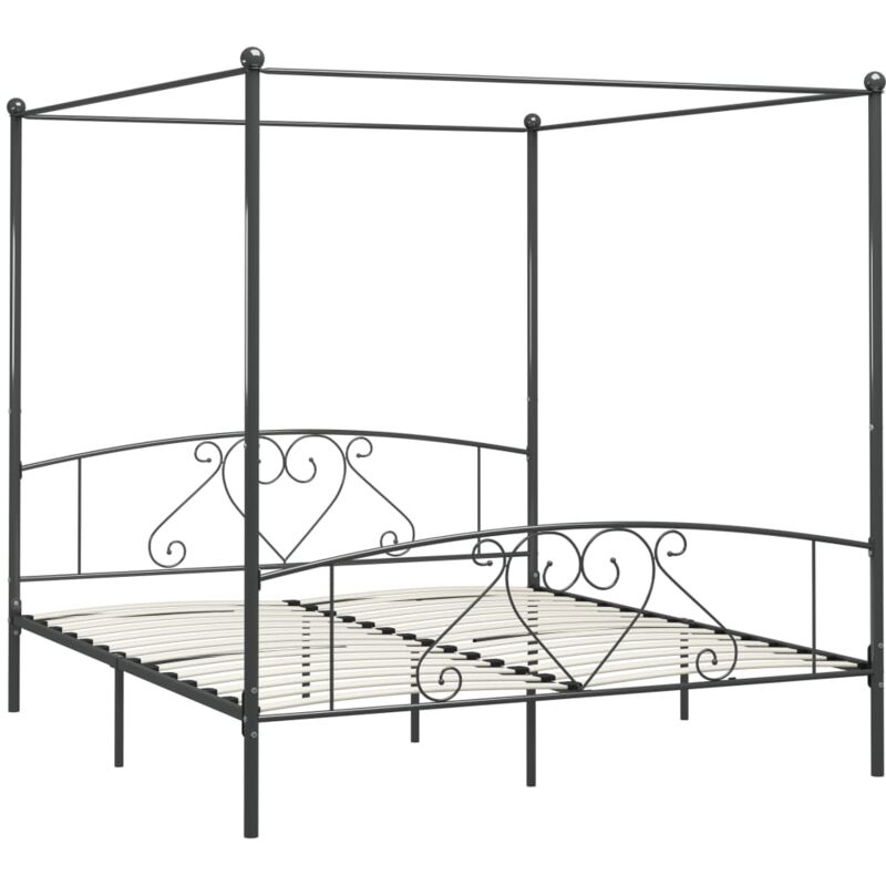 

Estructura de Cama con Dosel Metal Gris 200x200 cm - Gris - Vidaxl