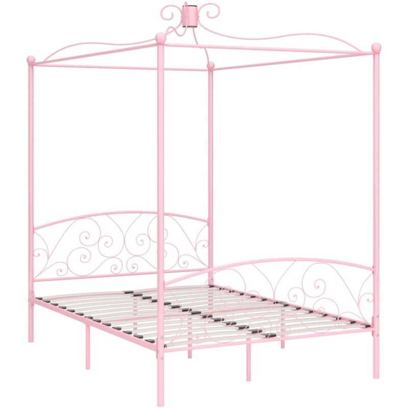 

Estructura de Cama con Dosel Metal Rosa 120x200 cm - Rosa - Vidaxl