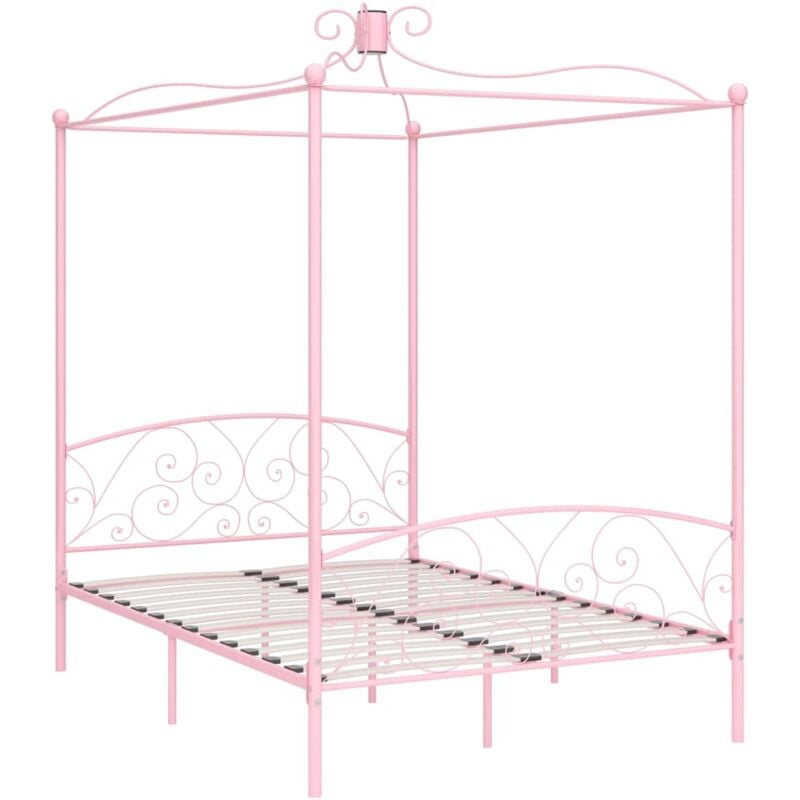 

Estructura de Cama con Dosel Metal Rosa 140x200 cm - Rosa - Vidaxl