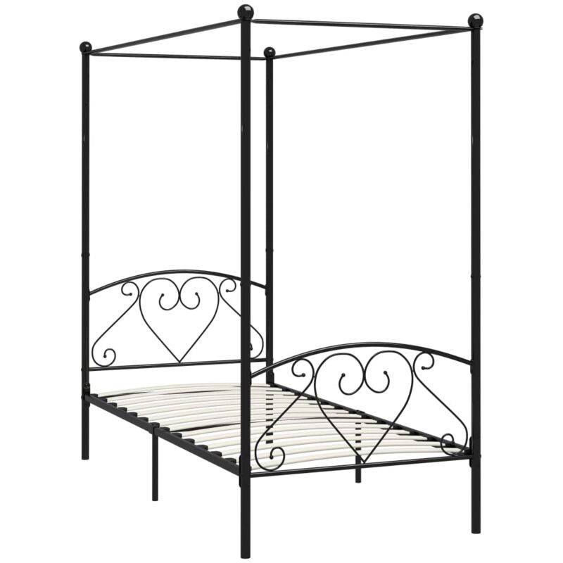 

Estructura de Cama con Dosel Metal Negro 90x200 cm - Negro - Vidaxl