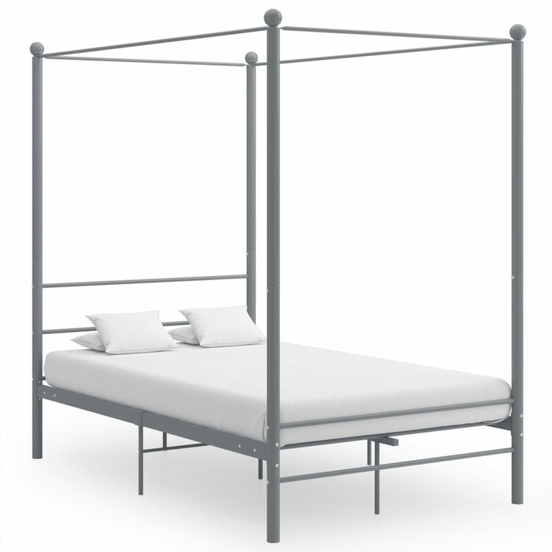

Estructura de cama con dosel metal gris 120x200 cm