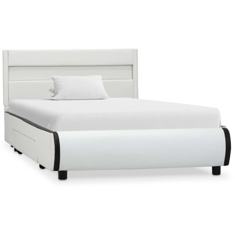 

Estructura de Cama con LED Cuero Sintético Blanco 90x200 cm - Blanco - Vidaxl
