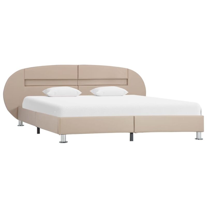 

Estructura de Cama con LED Cuero Sintético Capuchino 120x200 cm - Marrón - Vidaxl