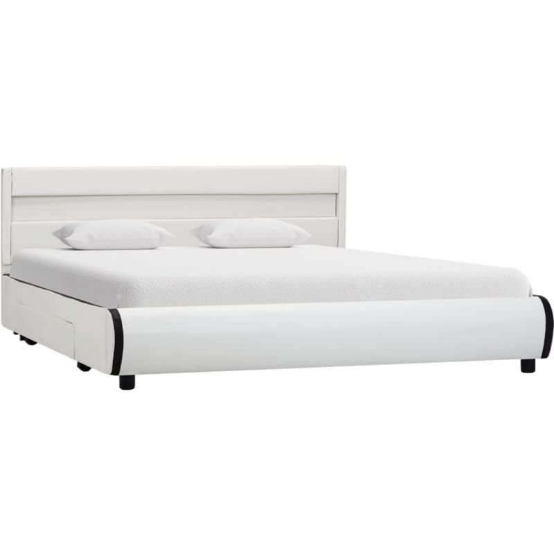 

Estructura de Cama con LED Cuero Sintético Blanco 120x200 cm - Blanco - Vidaxl