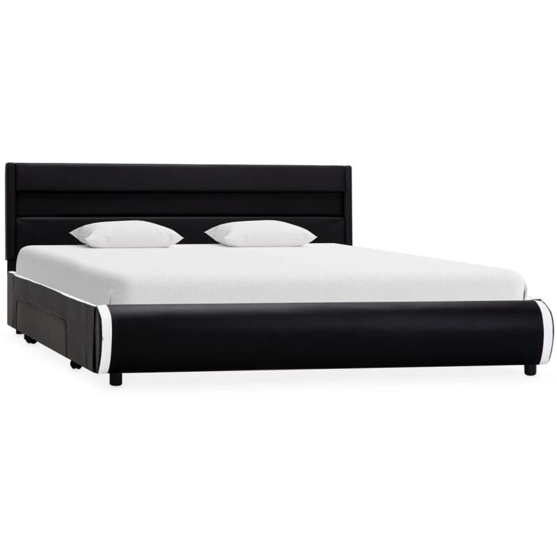 

Estructura de Cama con LED Cuero Sintético Negro 120x200 cm - Negro - Vidaxl