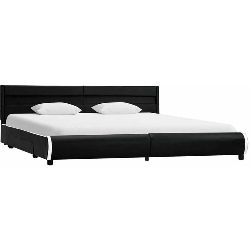 

Estructura de Cama con LED Cuero Sintético Negro 180x200 cm - Negro - Vidaxl