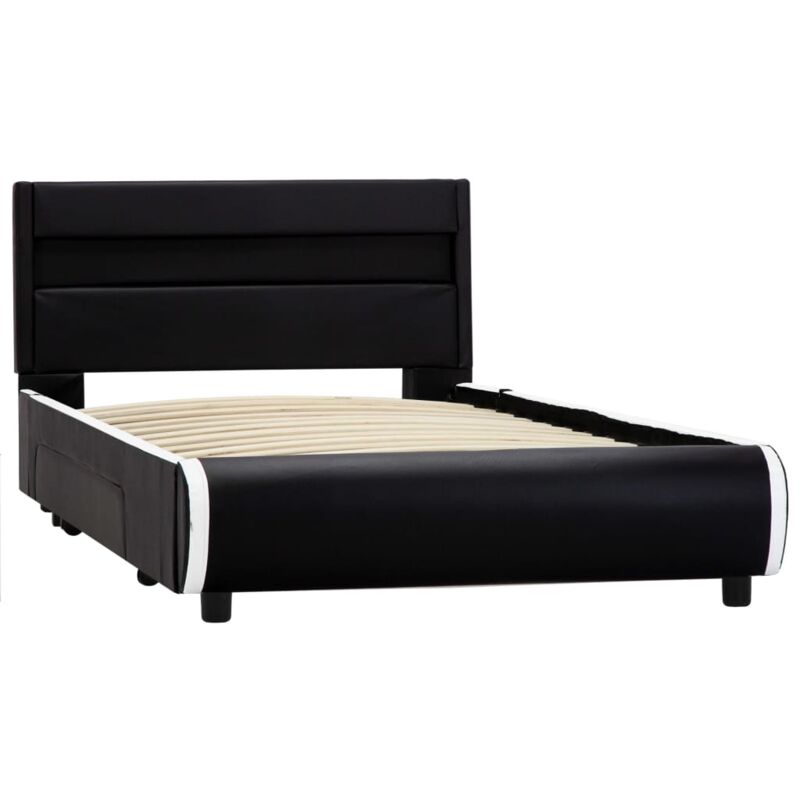 

Estructura de Cama con LED Cuero Sintético Negro 90x200 cm - Negro - Vidaxl