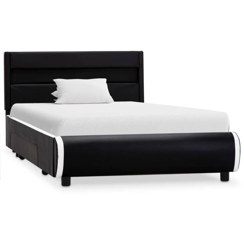 

Estructura de Cama con LED Cuero Sintético Negro 100x200 cm - Negro - Vidaxl