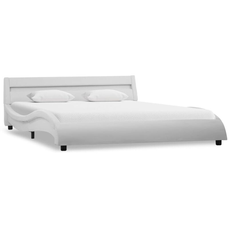 

Estructura de Cama con LED Cuero Sintético Blanco 120x200 cm - Blanco - Vidaxl