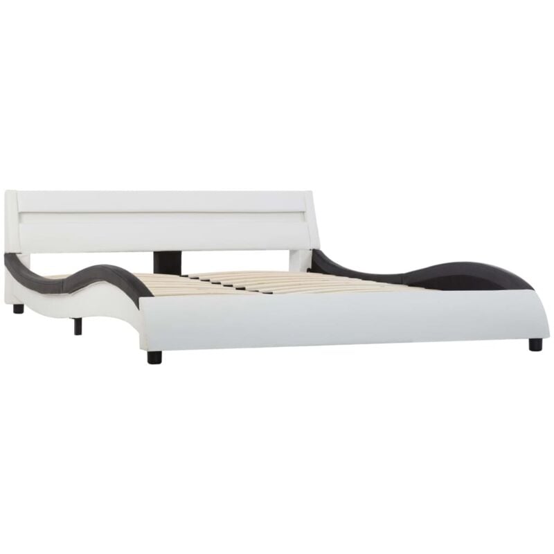 

Estructura de Cama con LED Cuero Sintético Blanco Negro 120x200 cm - Blanco - Vidaxl