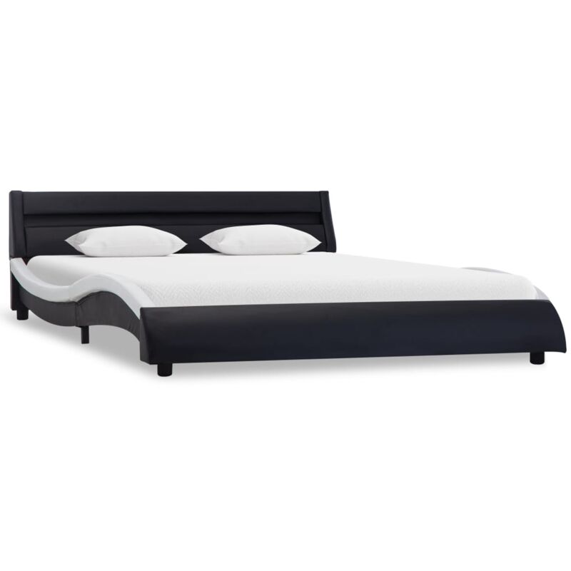 

Estructura de Cama con LED Cuero Sintético Negro Blanco 180x200 cm - Negro - Vidaxl