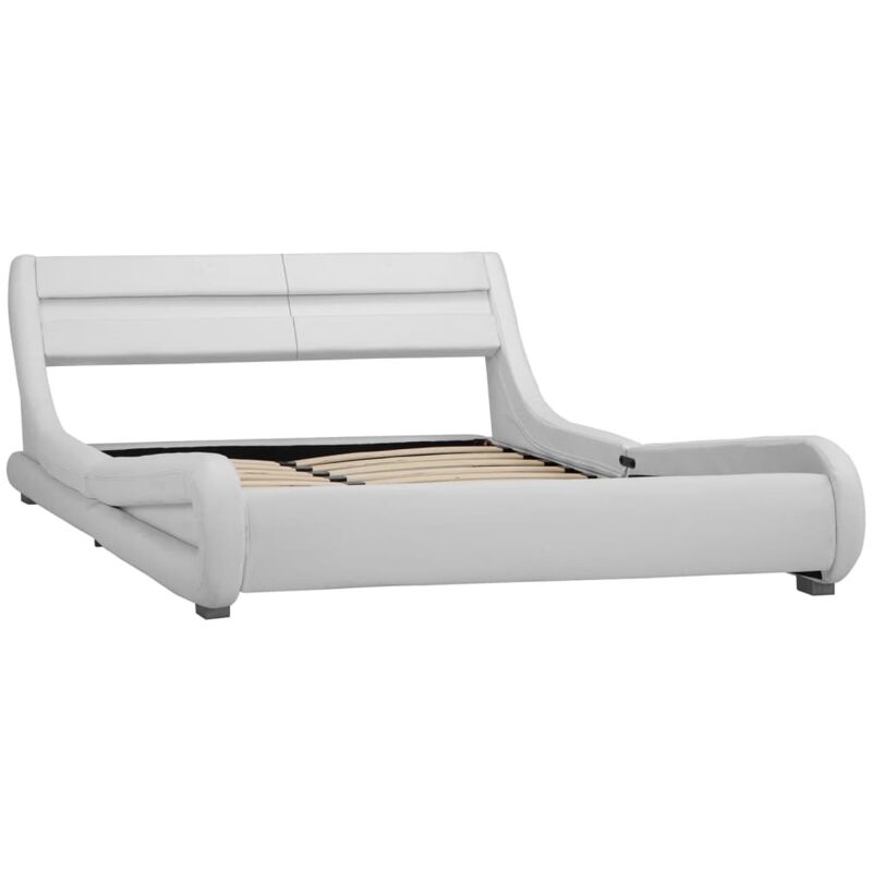 

Estructura de Cama con LED Cuero Sintético Blanco 120x200 cm - Blanco - Vidaxl