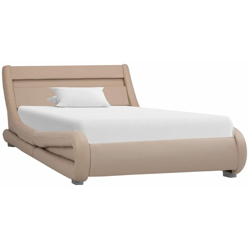 

Estructura de Cama con LED Cuero Sintético Capuchino 100x200 cm - Marrón - Vidaxl