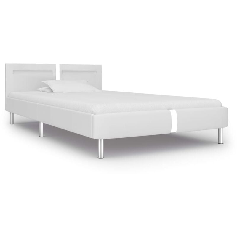

Estructura de Cama con LED de Cuero Sintético Blanco 90x200 cm - Blanco - Vidaxl