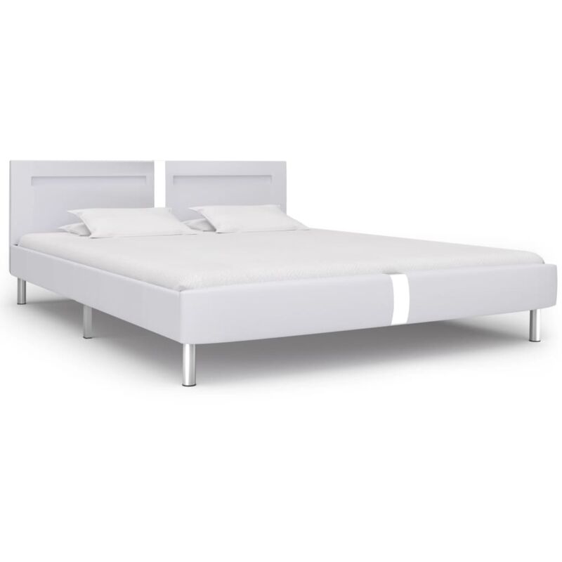 

Estructura de Cama con LED de Cuero Sintético Blanco 180x200 cm - Blanco - Vidaxl