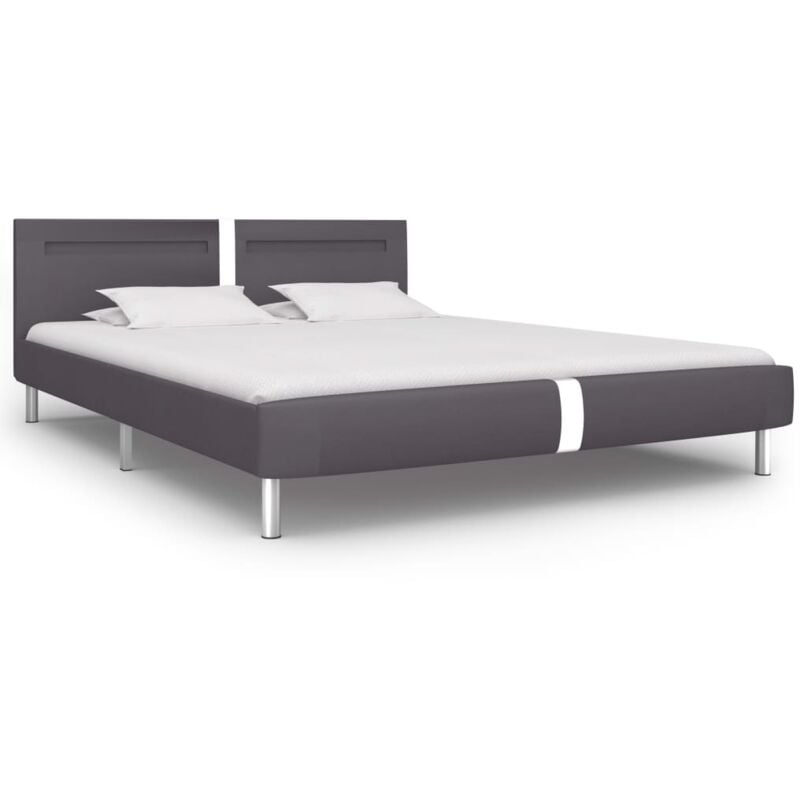 

Estructura de Cama con LED de Cuero Sintético Gris 180x200 cm - Gris - Vidaxl