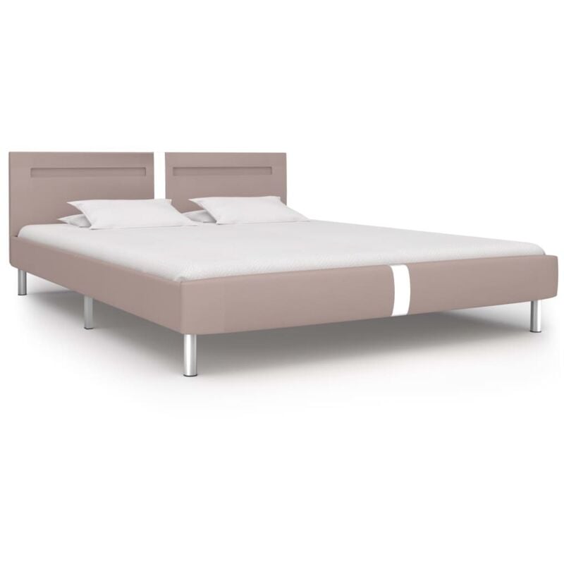 

Estructura de Cama con LED de Cuero Sintético Capuchino 160x200 cm - Beige - Vidaxl