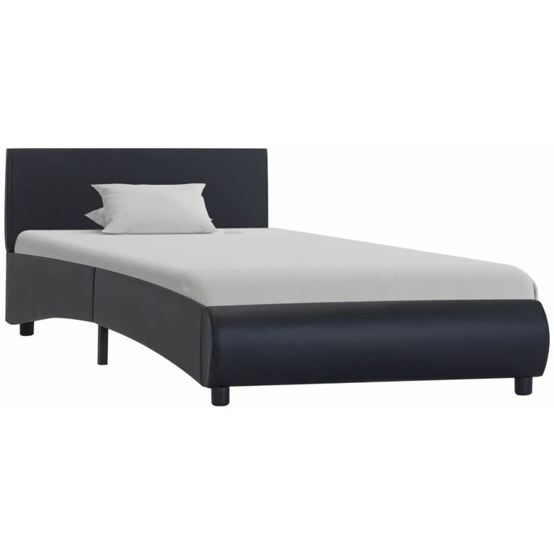 

vidaXL Estructura de Cama con LED Cuero Sintético Negro 90x200 cm - Negro
