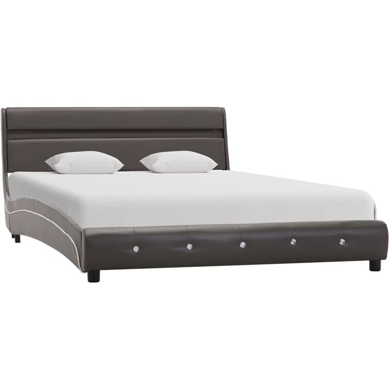 

Estructura de Cama con LED Cuero Sintético Gris 160x200 cm - Gris - Vidaxl