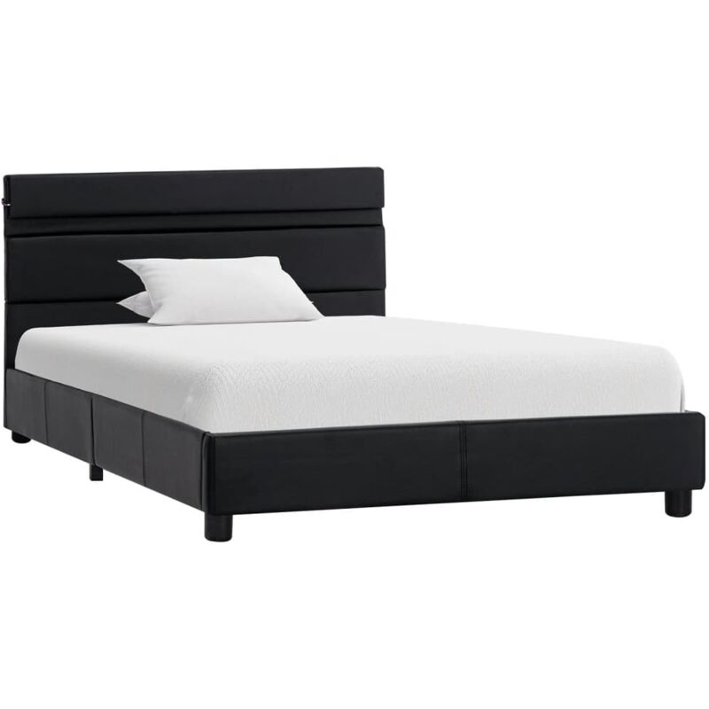 

vidaXL Estructura de Cama con LED Cuero Sintético Negro 90x200 cm - Negro