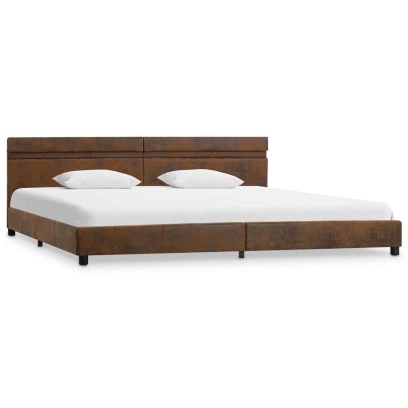 

Estructura de Cama con LED Tela Marrón 180x200 cm - Marrón - Vidaxl
