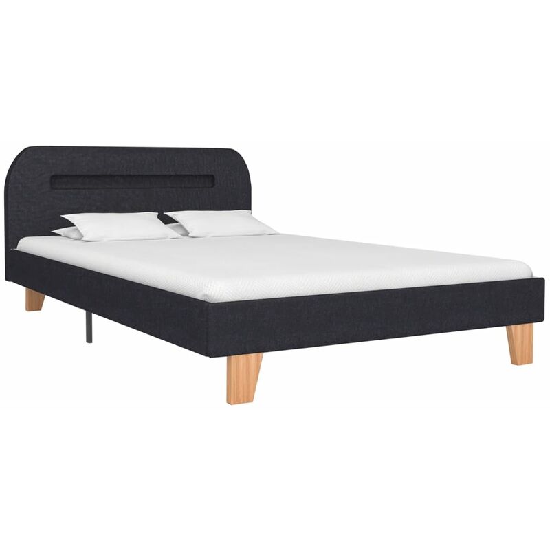 

vidaXL Estructura de Cama con LED Tela Gris Oscuro 120x200 cm - Gris