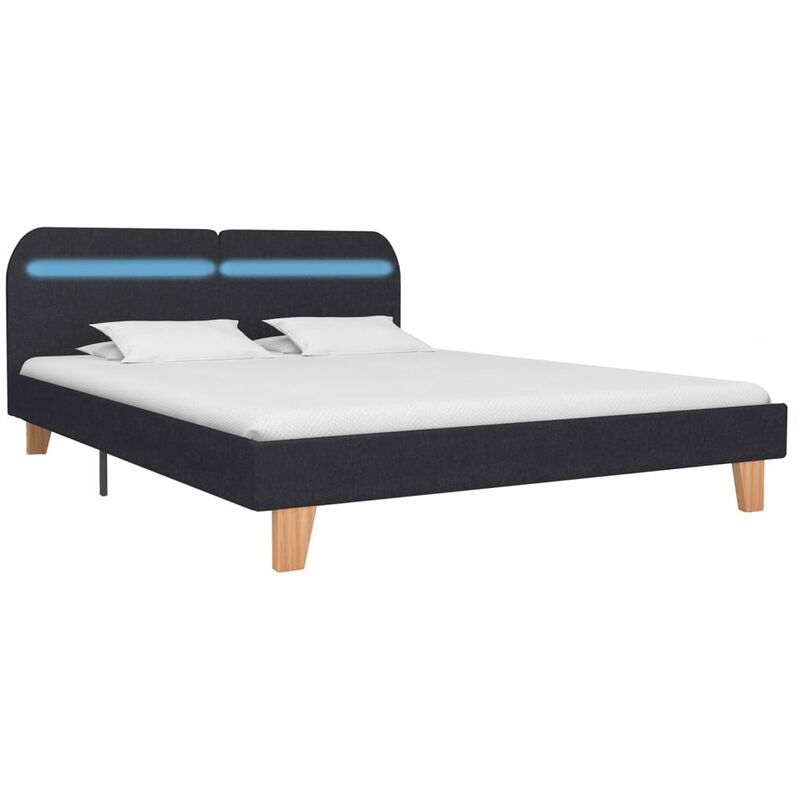 

Estructura de Cama con LED Tela Gris Oscuro 160x200 cm - Gris - Vidaxl