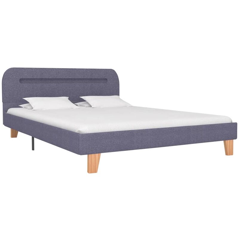 

Estructura de Cama con LED Tela Gris Claro 140x200 cm - Gris - Vidaxl