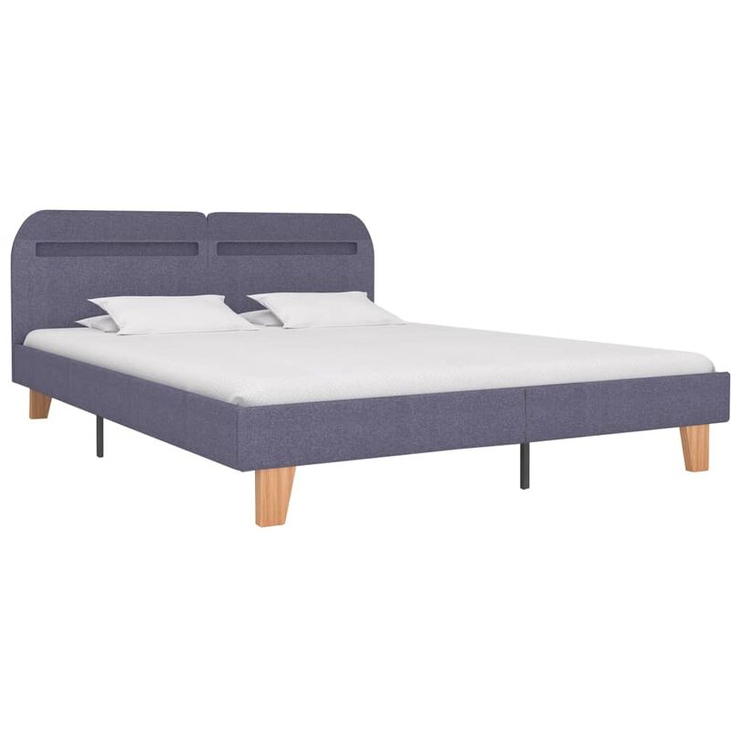 

Estructura de Cama con LED Tela Gris Claro 180x200 cm - Gris - Vidaxl