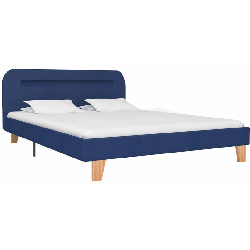 

Estructura de Cama con LED Tela Azul 140x200 cm - Azul - Vidaxl