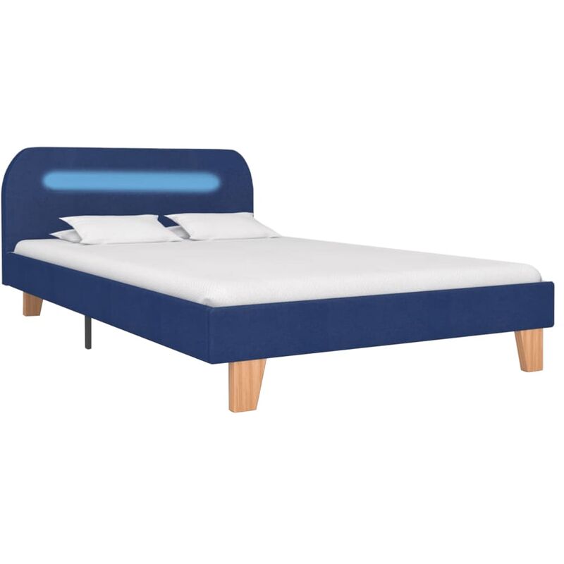 

Estructura de Cama con LED Tela Azul 120x200 cm - Azul - Vidaxl