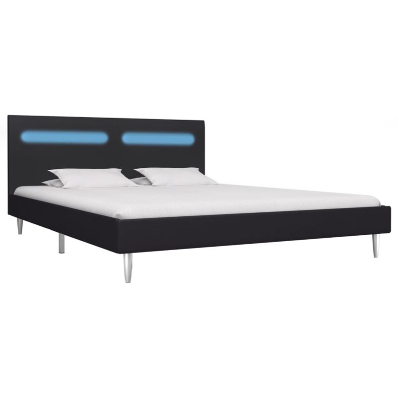 

Estructura de Cama con LED Tela Negro 180x200 cm - Negro - Vidaxl