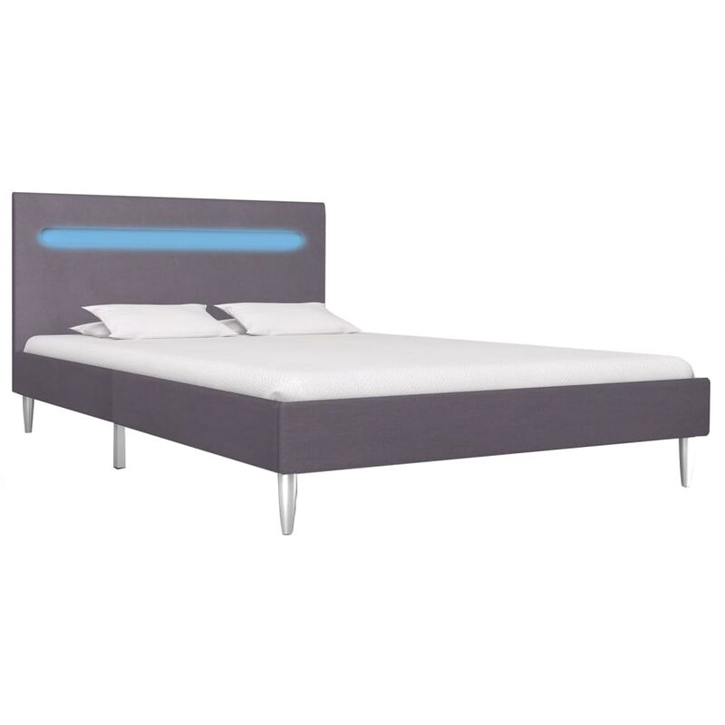 

Estructura de Cama con LED Tela Gris 120x200 cm - Gris - Vidaxl