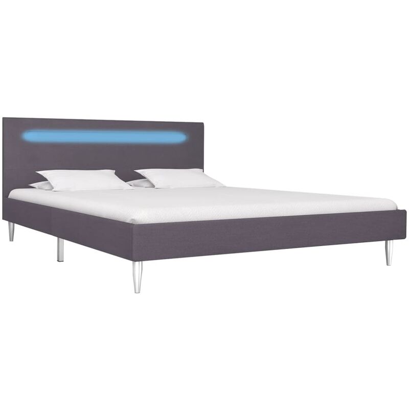 

Estructura de Cama con LED Tela Gris 140x200 cm - Gris - Vidaxl