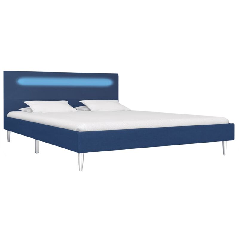 

Estructura de Cama con LED Tela Azul 140x200 cm - Azul - Vidaxl