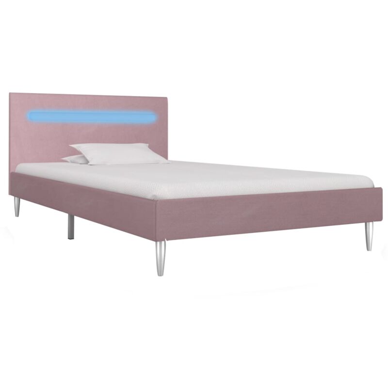 

Estructura de Cama con LED Tela Rosa 90x200 cm - Rosa - Vidaxl