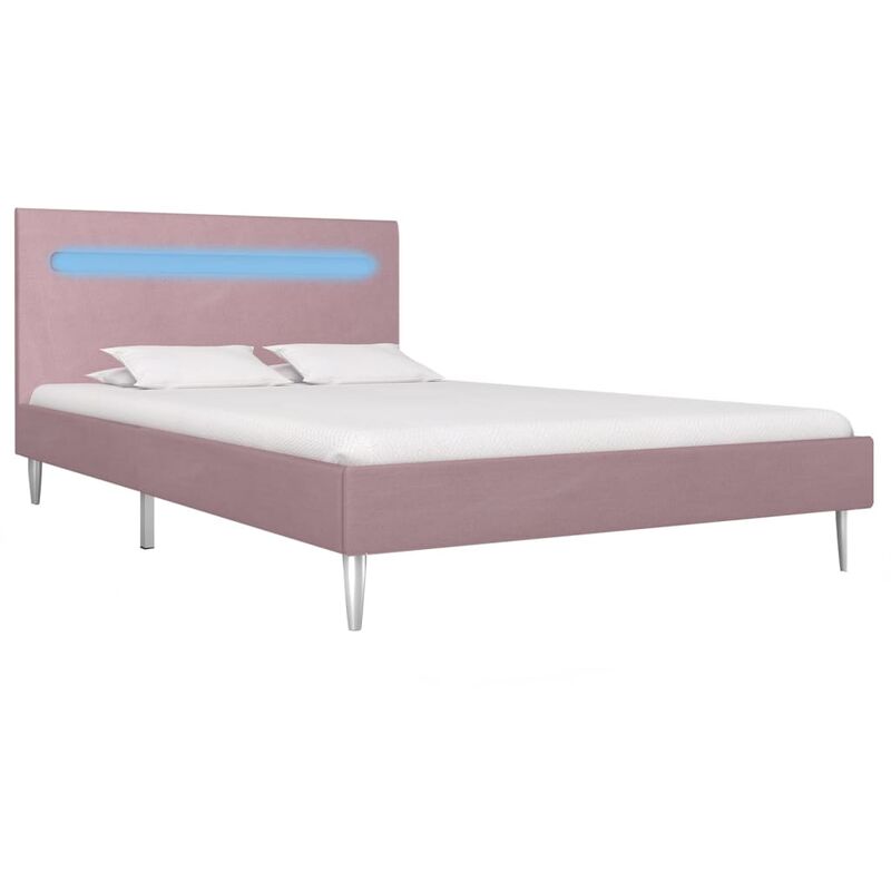 

Estructura de Cama con LED Tela Rosa 120x200 cm - Rosa - Vidaxl