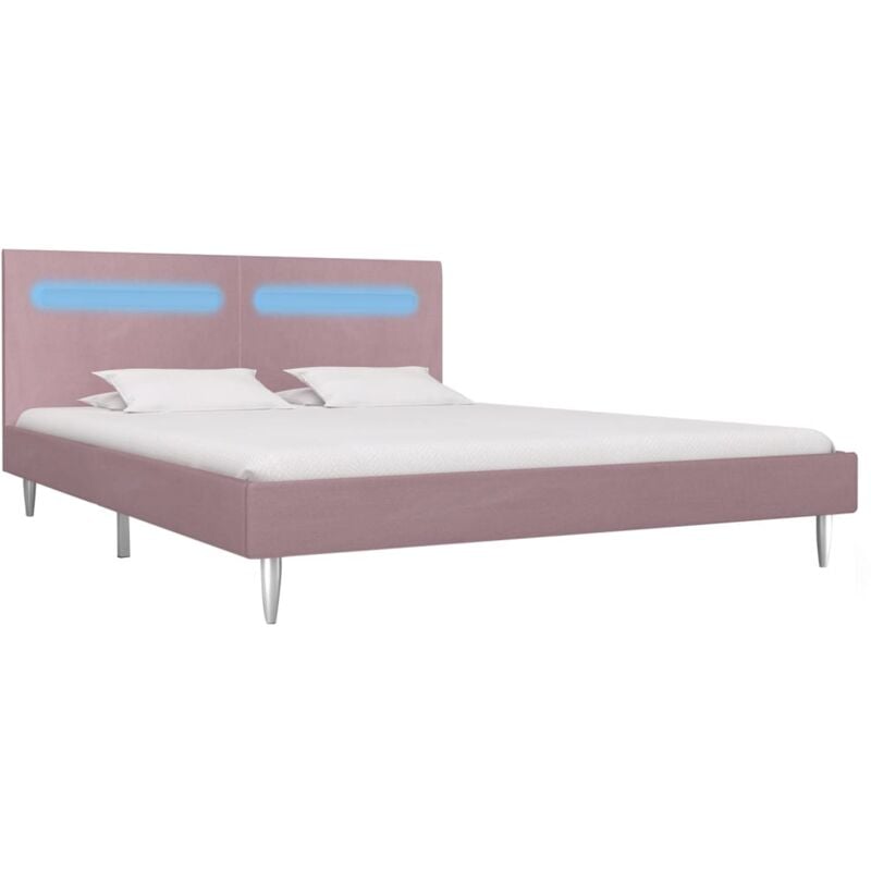 

Estructura de Cama con LED Tela Rosa 180x200 cm - Rosa - Vidaxl