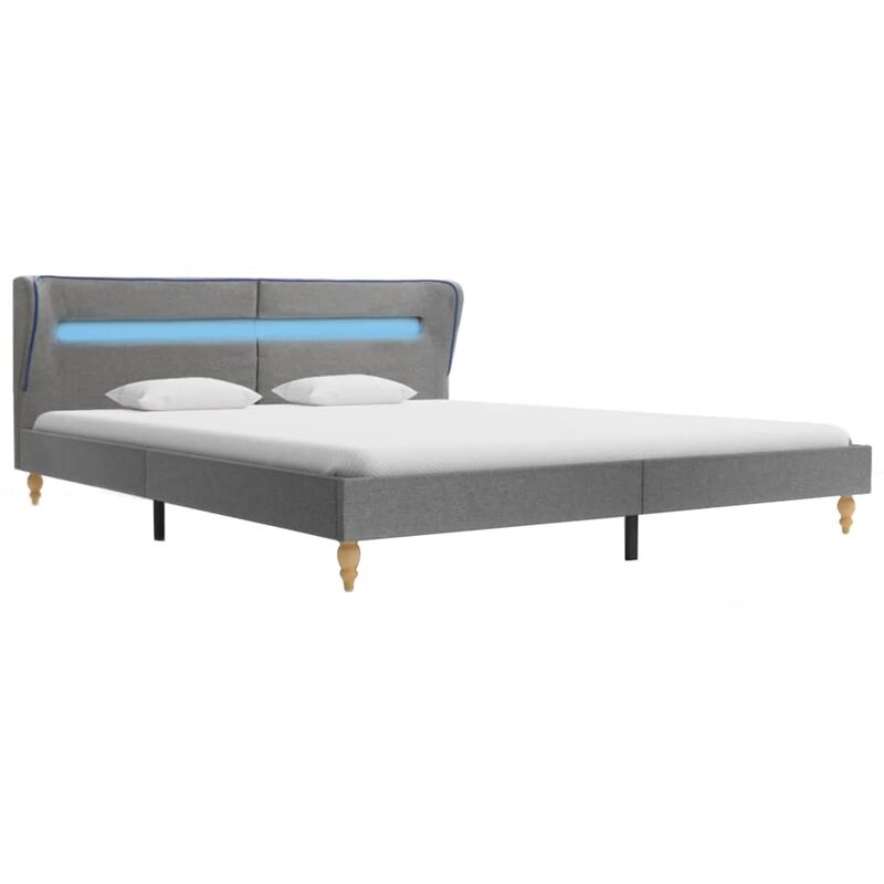 

Estructura de Cama con LED Tela Gris Claro 180x200 cm - Gris - Vidaxl