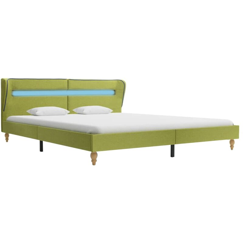 

Estructura de Cama con LED Tela Verde 160x200 cm - Verde - Vidaxl