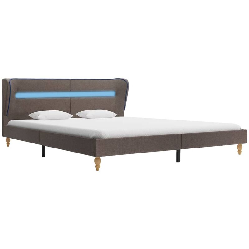 

Estructura de Cama con LED Tela Gris Topo 180x200 cm - Marrón - Vidaxl